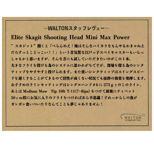 Elite Skagit Shooting Head Mini Max Power