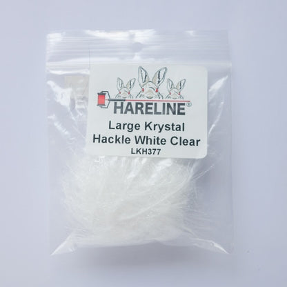 LARGE KRYSTAL HACKLE WHITE CLEAR