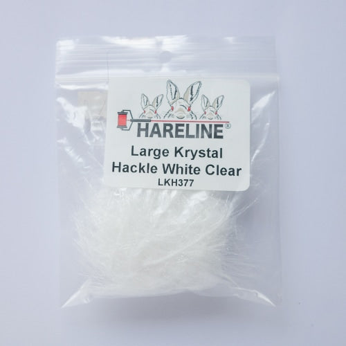 LARGE KRYSTAL HACKLE WHITE CLEAR