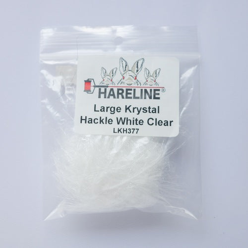 LARGE KRYSTAL HACKLE WHITE CLEAR