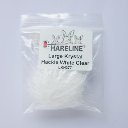 LARGE KRYSTAL HACKLE WHITE CLEAR